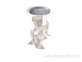 Lámpara Velos II 5L Cromo Dimable con Mando (50x50) - 3