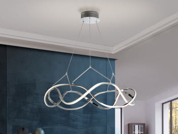 Lampara Molly Cromo Dimable con mando (80x80)