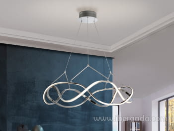 Lampara Molly Cromo Dimable con mando (80x80)