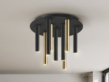 Plafon Varas 9L Oro/Negro Dimable (42x42)