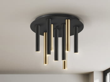 Plafon Varas 9L Oro/Negro Dimable (42x42)