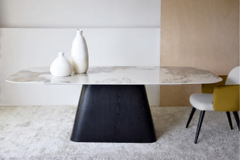Mesa de Comedor Rectangular Piedra Sinterizada/Fresno (230x110)