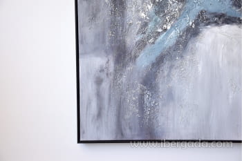 Cuadro Abstracto Nieve con marco (130x100)-3