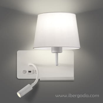 Aplique Hold Derecho USB LED 3W+1xE27