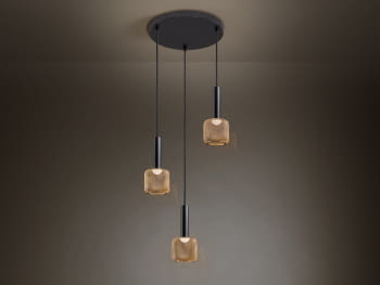 Lampara Sincro Negro/Oro 3L  (31x31)