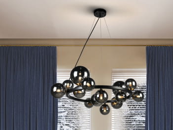 Lampara Astros Negro 14L  (75x62)