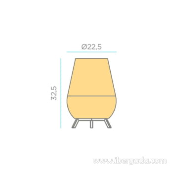 Lámpara de Sobremesa Saona 30 (22x22x32) - 5
