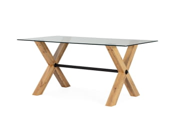 Mesa de Comedor Madera/Cristal (160x90x75)