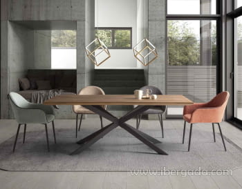 Mesa de Comedor Madera/Hierro (200x90x76)