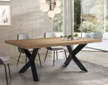 Mesa de Comedor Madera/hierro (200x100x76)