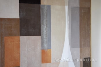 Cuadro Abstracto Cálidos n1 con Marco (135x90x5)-2