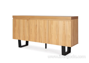 Aparador Axel 3 Puertas Madera/Hierro (160x40x85)