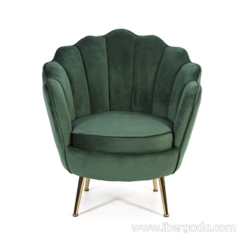 Sillón Margarita Terciopelo Verde/Dorado (80x75x84)