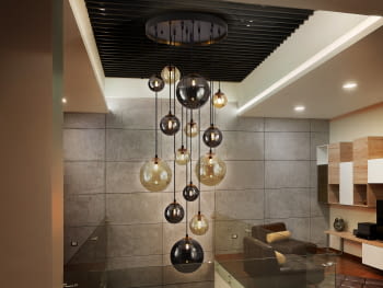 Lampara Dark Negro/Laton 14L (60x60)