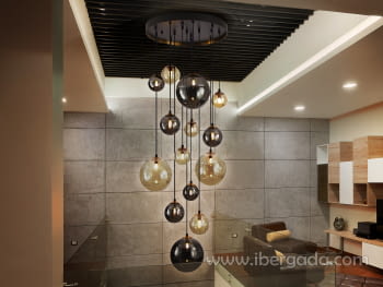 Lampara Dark Negro/Laton 14L (60x60)-1
