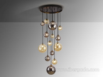 Lampara Dark Negro/Laton 14L (60x60)-4