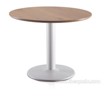 Mesa de Comedor Redonda Madera/Blanca (100x100)