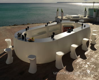 Barra de Bar Fiesta Curva 160 Color (160x60x115)-2