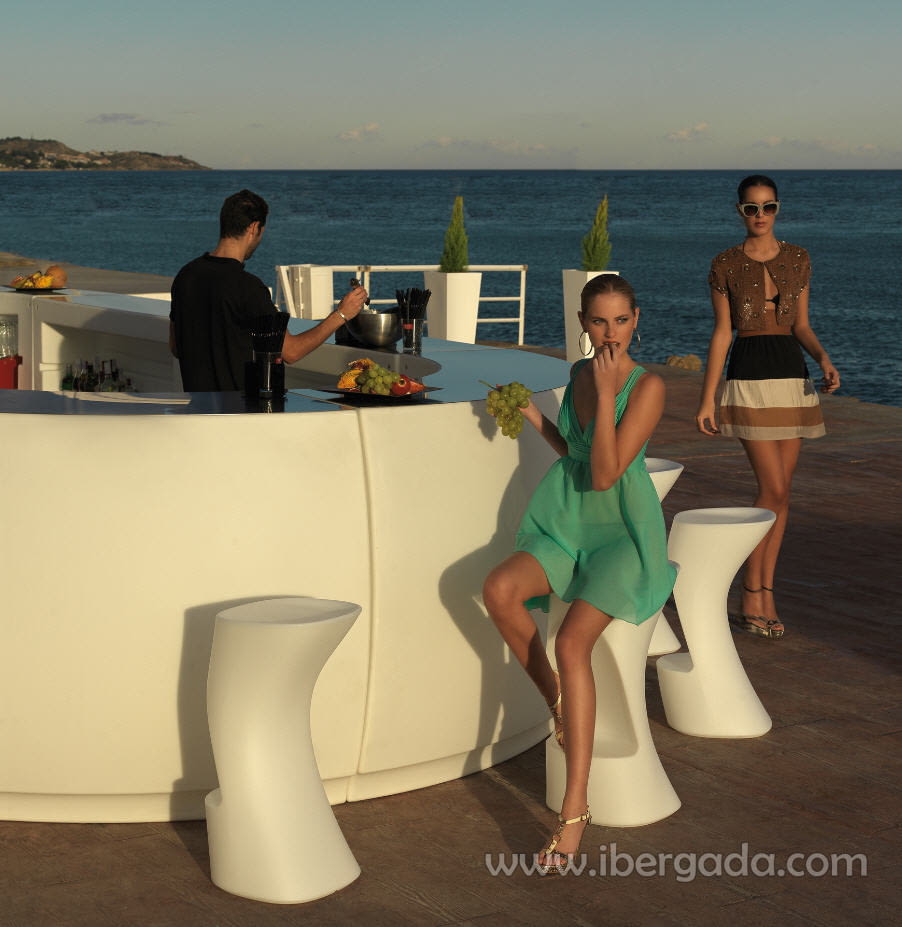Barra de Bar Fiesta Curva 160 Color (160x60x115)-4