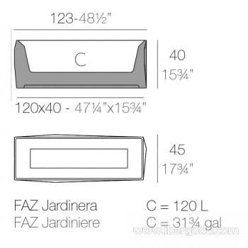 Macetero Faz Jardinera 120 con Autorriego Color (40x120x40) - 6