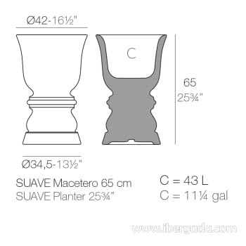 Macetero Suave 65 con Autorriego Color (42x42x65)-10