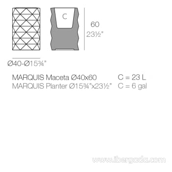 Macetero Marquis con Autorriego Color (40x40x60)-9