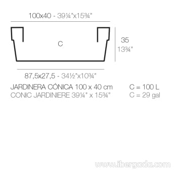 Macetero Jardinera Cónica 100 Color (100x40x35)-8