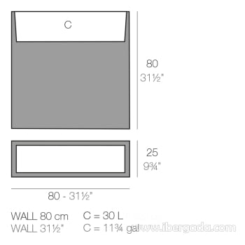 Macetero Wall 80 Color (80x25x80)-8