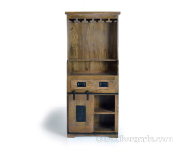 Mueble Botellero Coventry Madera/Hierro (75x38x170)