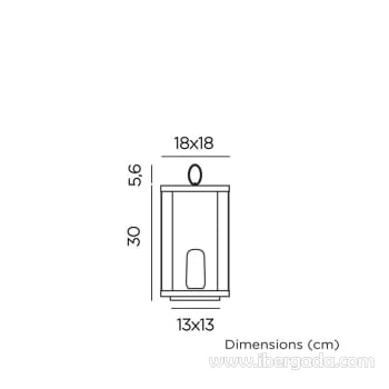 Farol Metálico sin cables Siroco 50 (18x18x50)-6