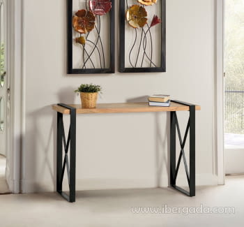Consola Madera/Hierro (120x30x76)