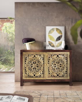 Taquillón Senda Madera/Oro (110x40x80)
