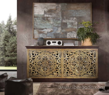 Aparador Senda Madera/Oro (180x46x90)