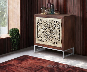 Taquillón Senda Madera/Plata (80x35x80)