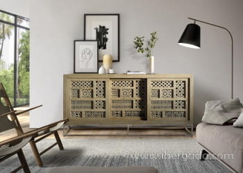 Aparador Kira Madera/Natural 3 Puertas (190x40x95)