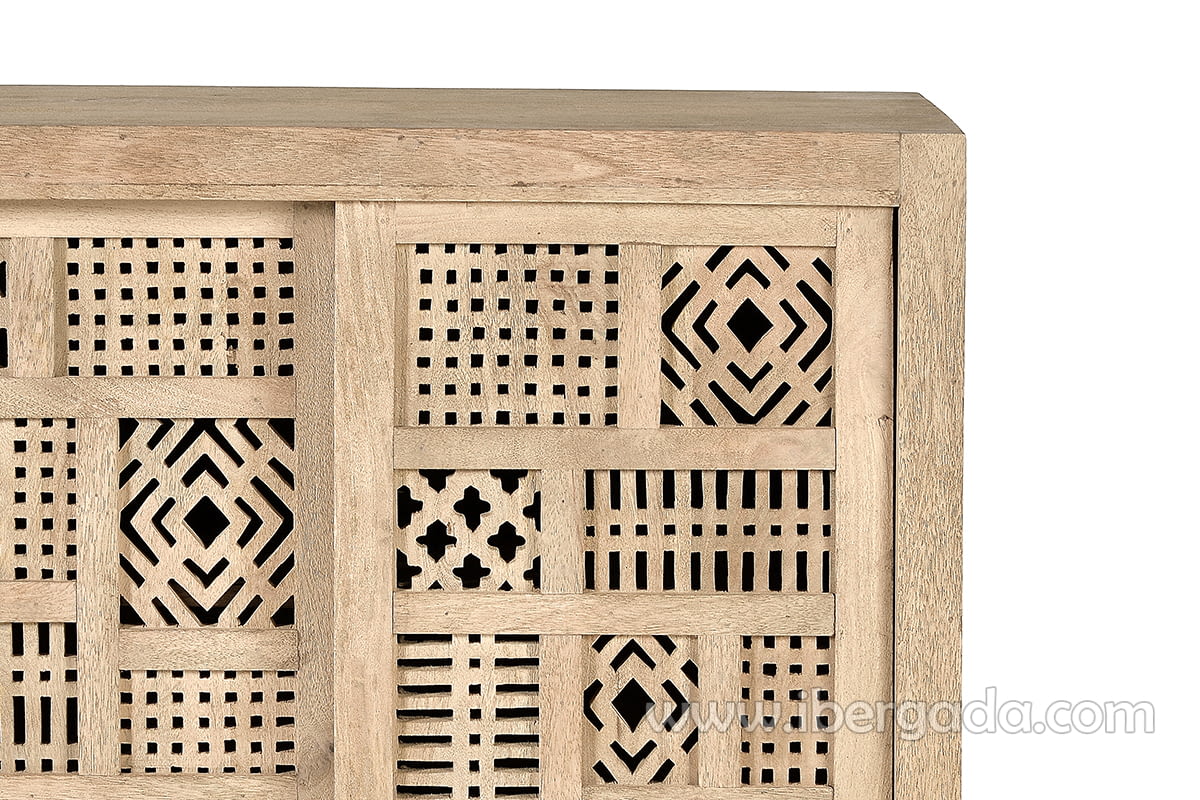 Aparador Kira Madera/Natural 3 Puertas (190x40x95)-2