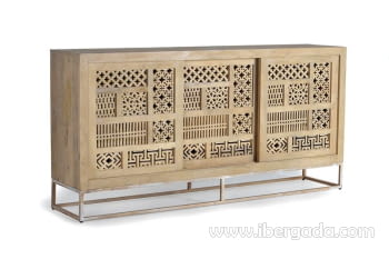 Aparador Kira Madera/Natural 3 Puertas (190x40x95)-3