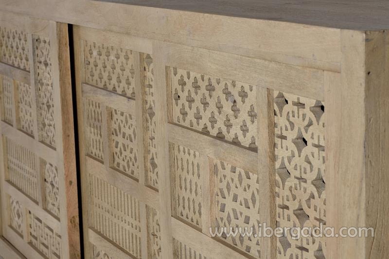 Aparador Kira Madera/Natural 3 Puertas (190x40x95)-6