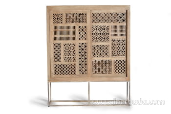 Alacena Kira Madera/Natural 2 Puertas (140x40x170)-2