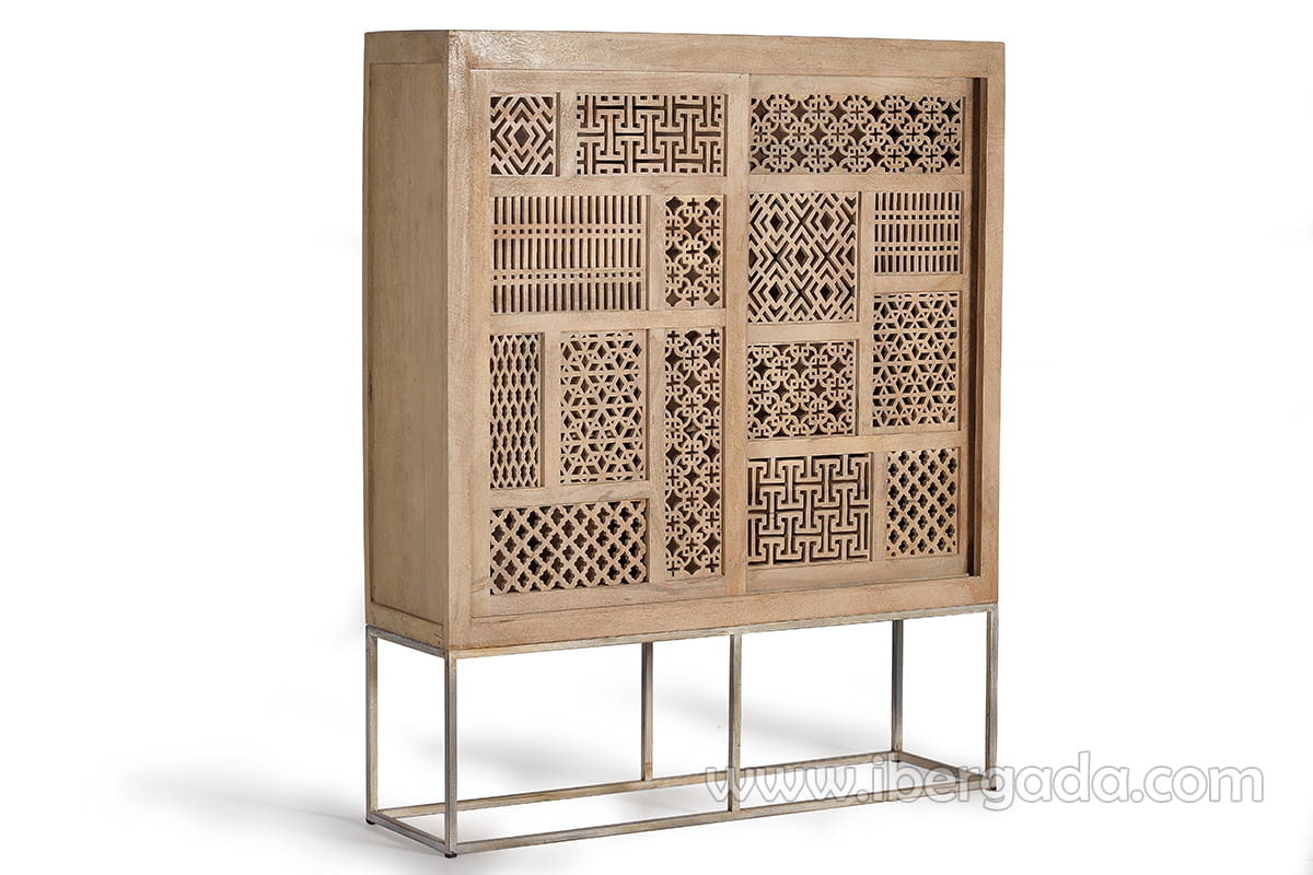 Alacena Kira Madera/Natural 2 Puertas (140x40x170)-3