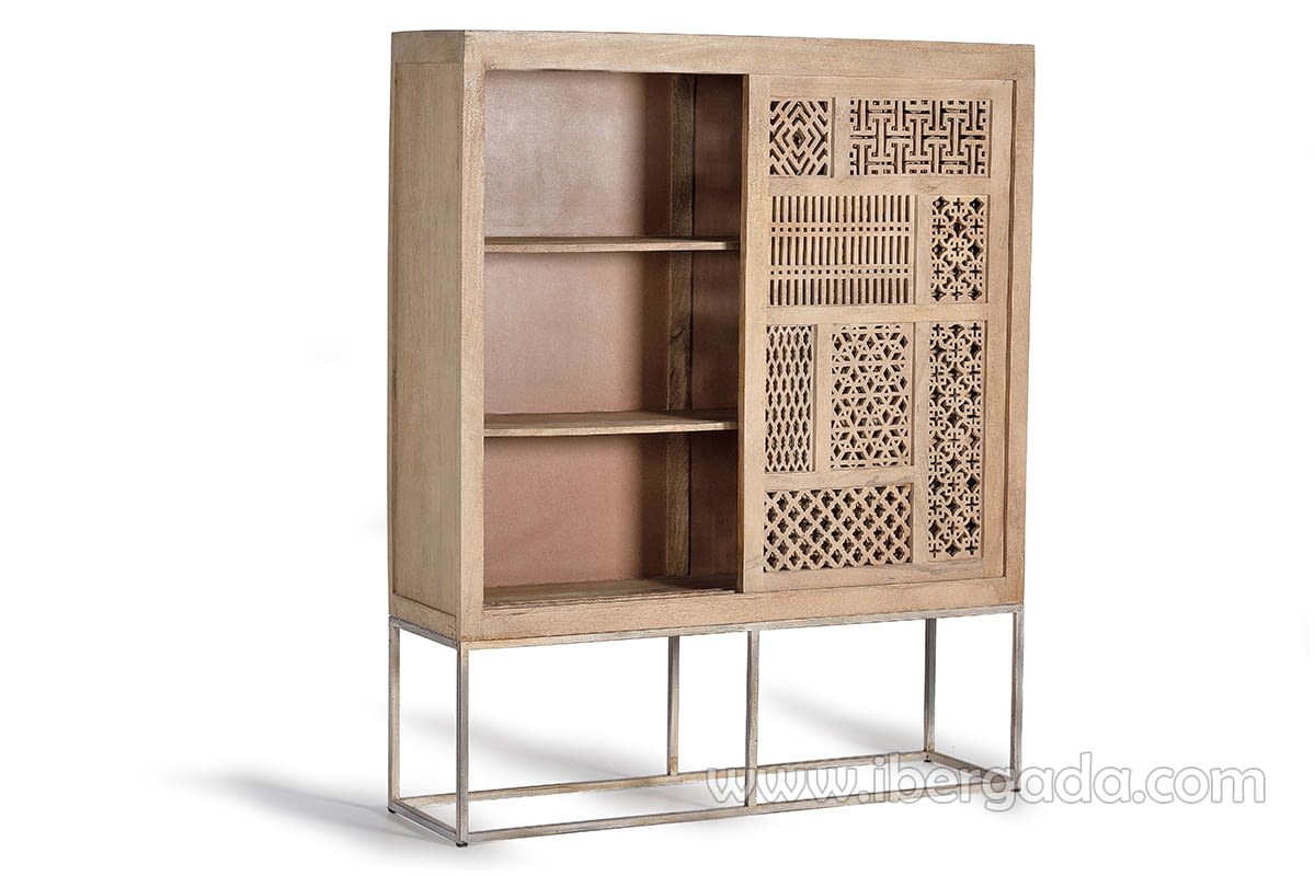 Alacena Kira Madera/Natural 2 Puertas (140x40x170)-4