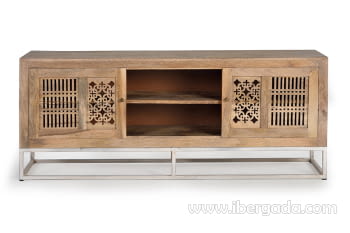 Mueble TV Kira Madera/Natural 2 Puertas (160x40x65)-2