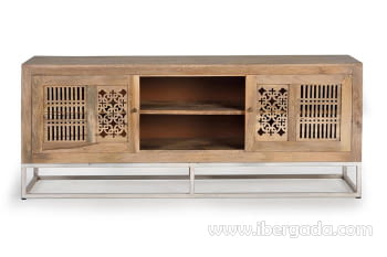 Mueble TV Kira Madera/Natural 2 Puertas (160x40x65)-3