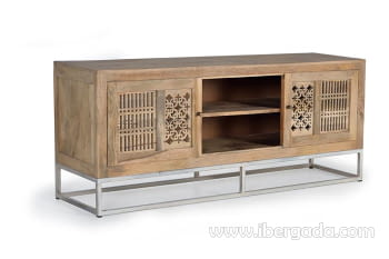 Mueble TV Kira Madera/Natural 2 Puertas (160x40x65)-5