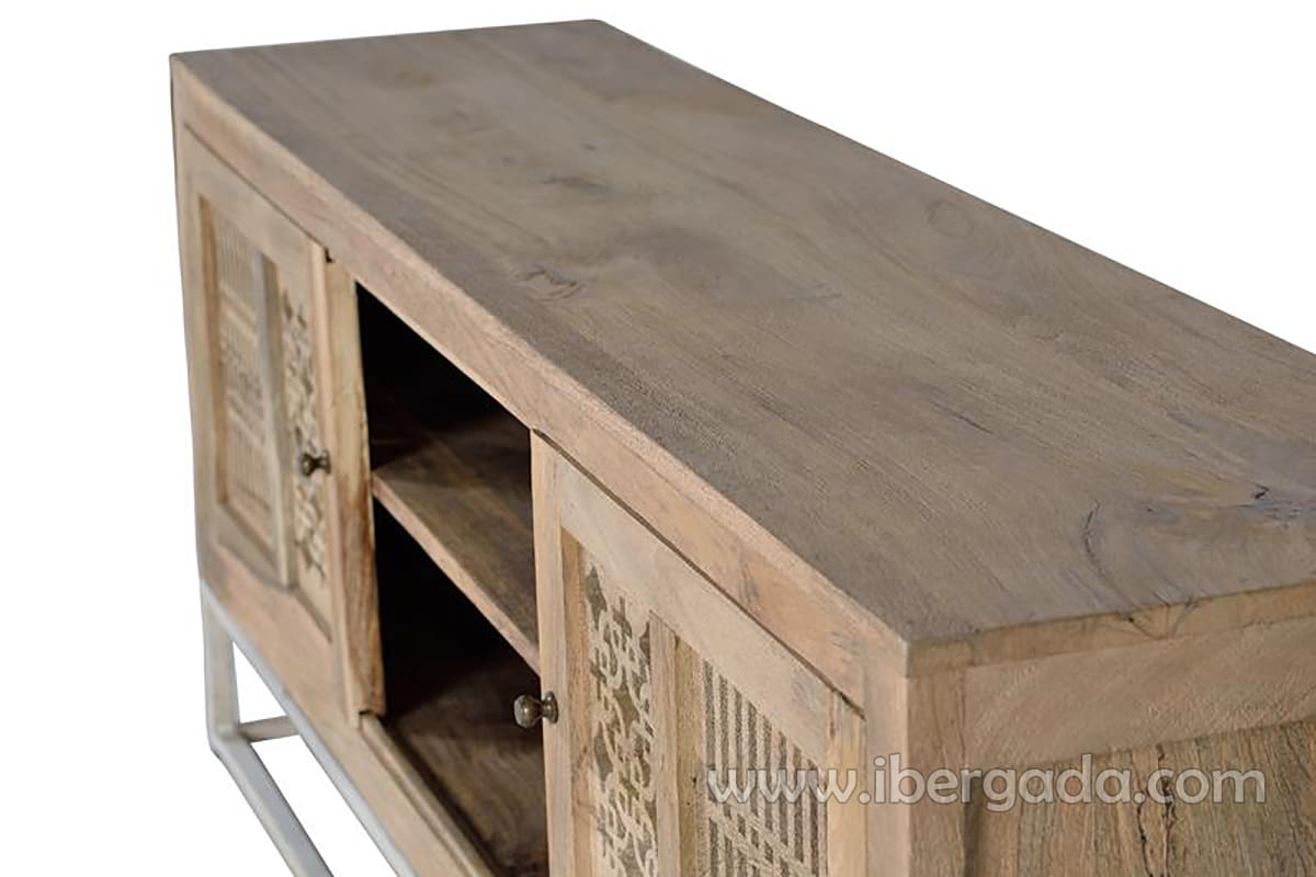 Mueble TV Kira Madera/Natural 2 Puertas (160x40x65)-6
