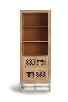 Libreria Kira Madera/Natural 2 Cajones (60x40x160)