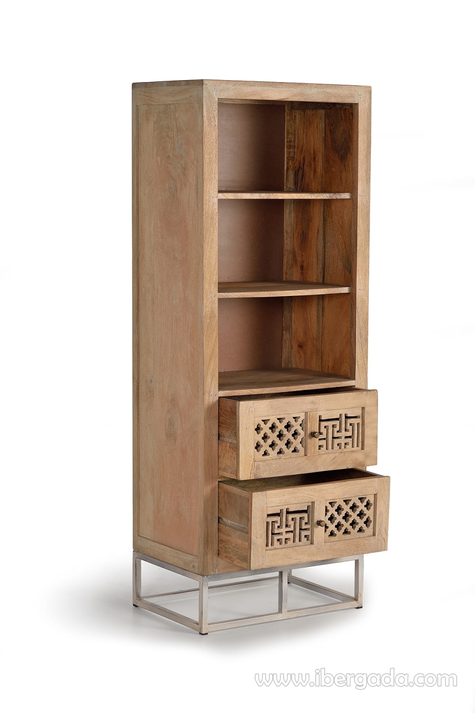 Libreria Kira Madera/Natural 2 Cajones (60x40x160)-3