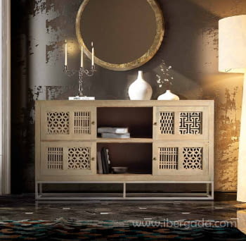Aparador Kira Madera/Natural 4 Puertas (160x40x97)