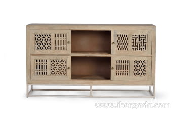 Aparador Kira Madera/Natural 4 Puertas (160x40x97)-2