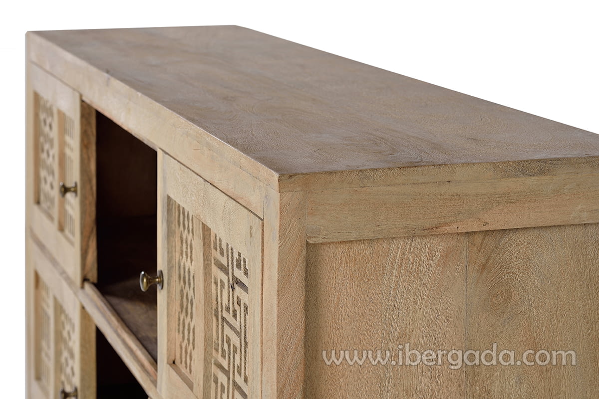 Aparador Kira Madera/Natural 4 Puertas (160x40x97)-3